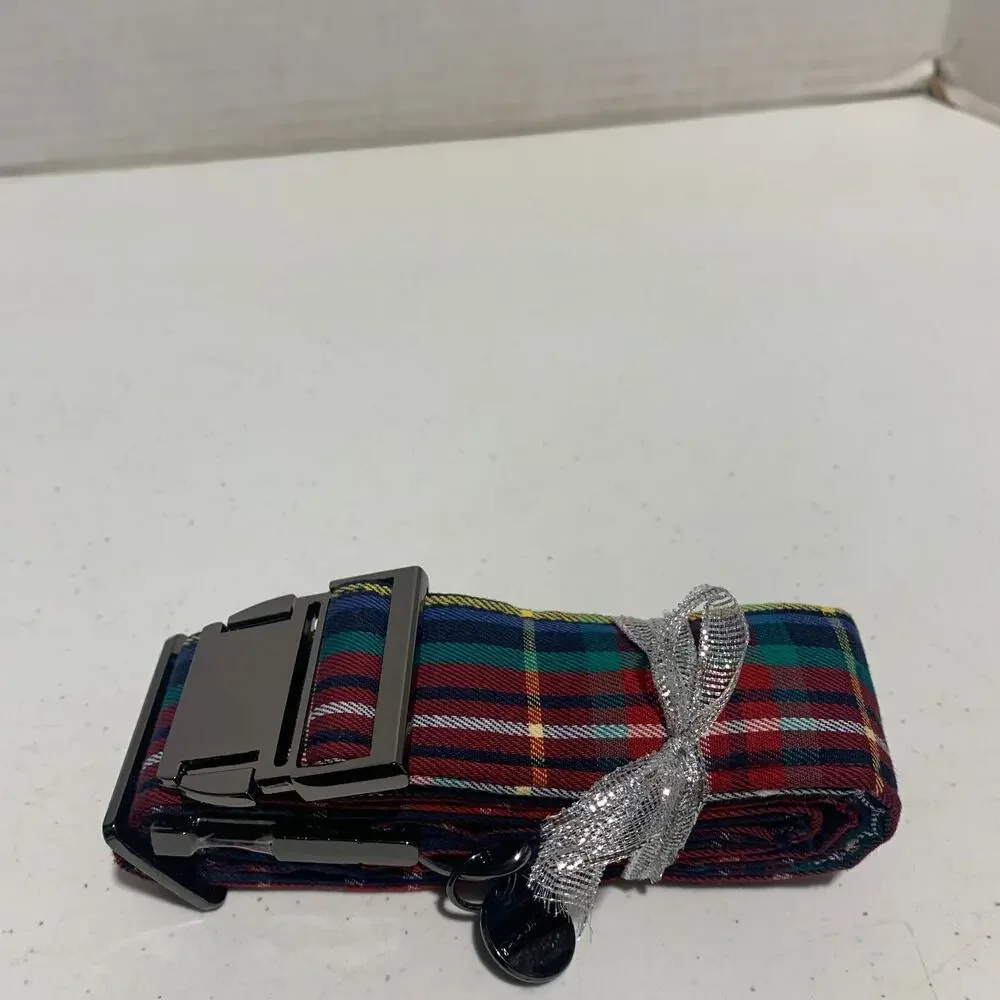 Dogwong Plaid Dog Collar With Bowtie For Medium or Large Dog Brand New